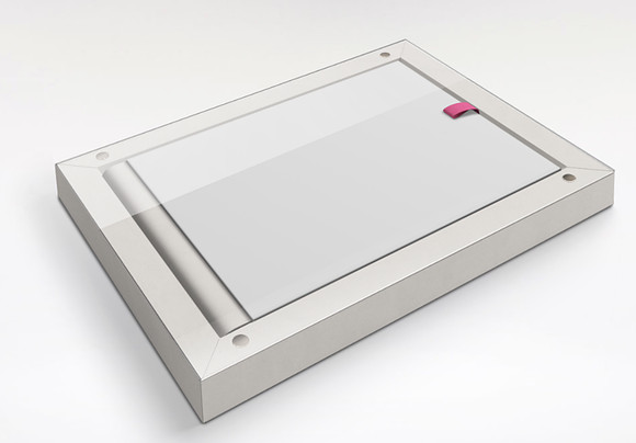 Sample White Album with White Spine and Pink Ribbon