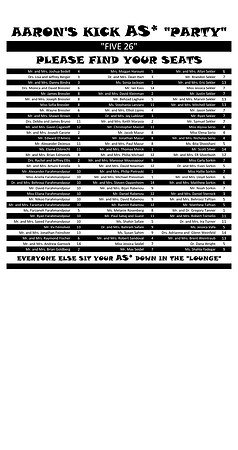 Seating Chart Sized